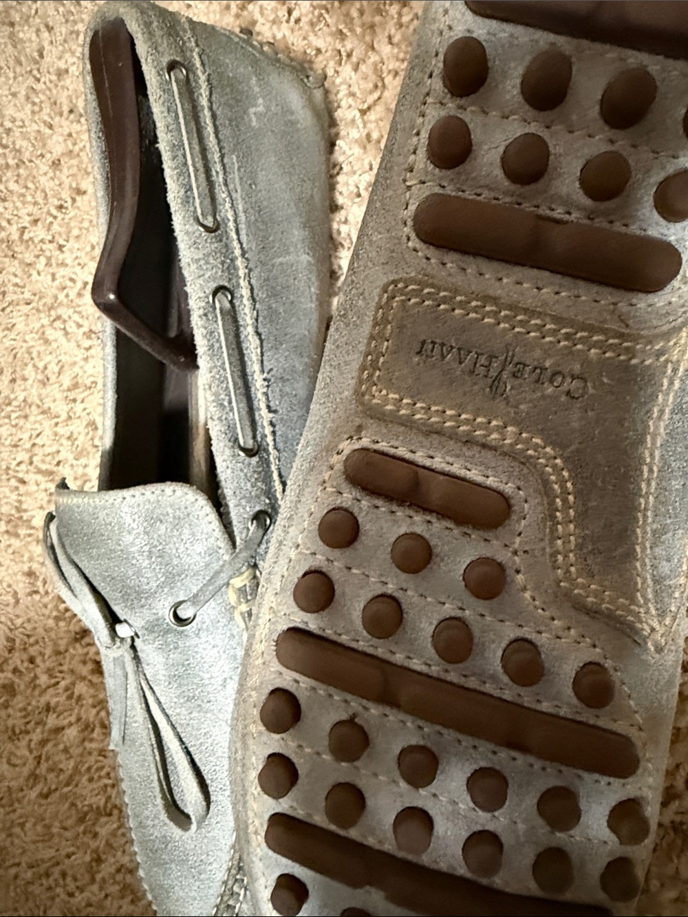 Cole Haan Gray Suede Driving Loafers